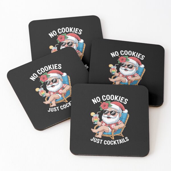 Item preview, No Cookies Just Cocktails Santa Drinking Christmas designed and sold by EllenJast.
