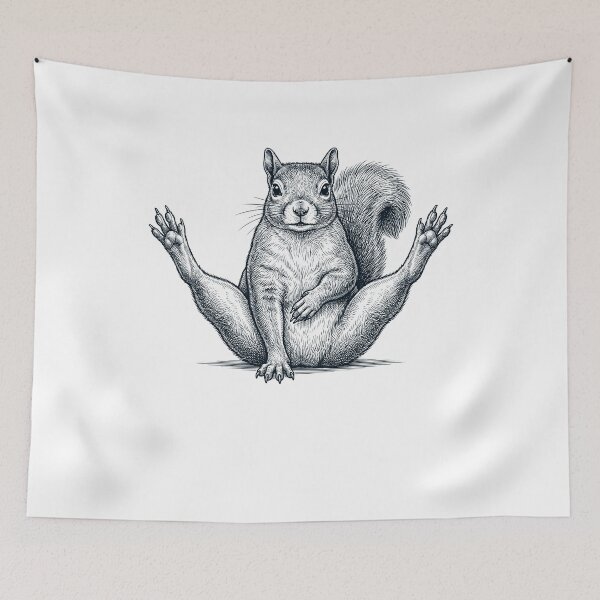 Item preview, Funny Squirrel Yoga Pose Animal Lover Meme designed and sold by DoodleTortle.