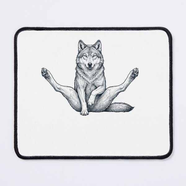 Item preview, Funny Wolf Yoga Pose Animal Lover Meme designed and sold by DoodleTortle.