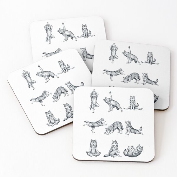 Item preview, Vintage Wolf Yoga Poses Funny Meditation Animal Lover designed and sold by DoodleTortle.