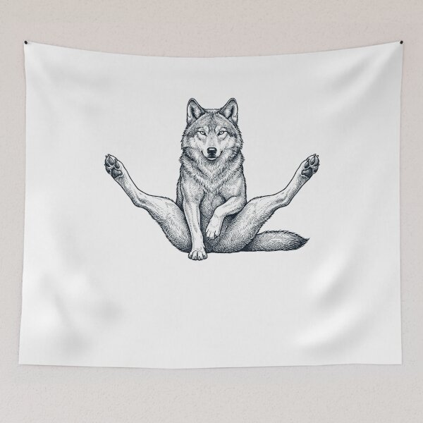 Item preview, Funny Wolf Yoga Pose Animal Lover Meme designed and sold by DoodleTortle.