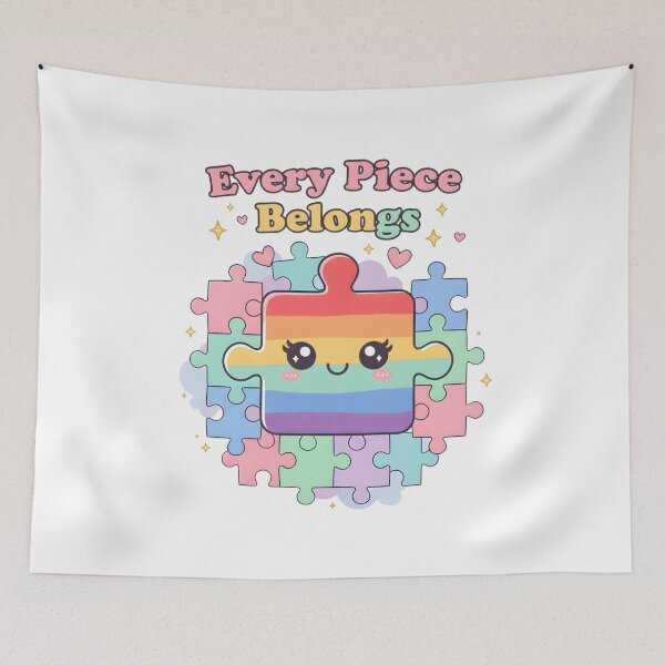Item preview, Every Piece Belongs – Autism Inclusion & Acceptance, Rainbow Puzzle Design designed and sold by MindScience4You.
