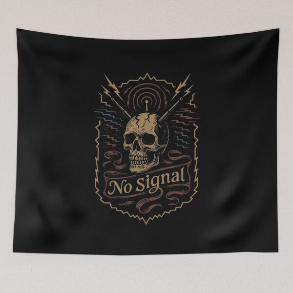 Item preview, No Signal Skull Design, Glitch Skull Art, Cyberpunk Skull, Dark Aesthetic Streetwear, Static Error Skull Design designed and sold by Typologystudios.