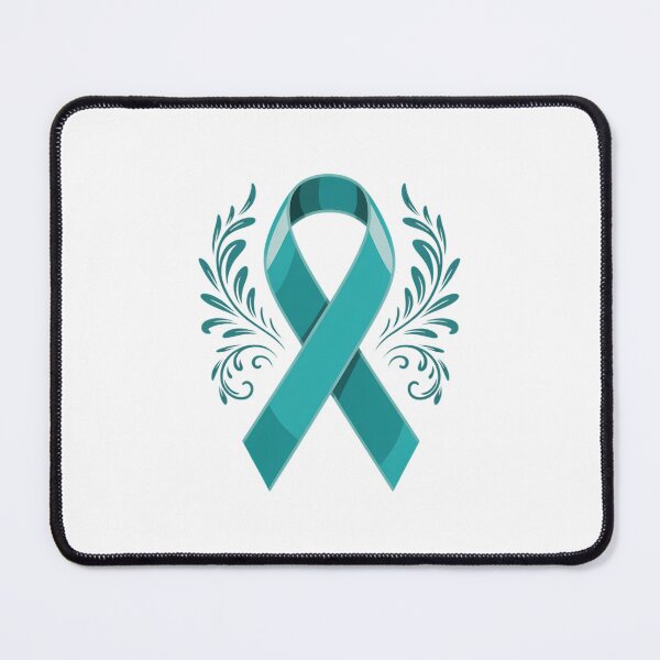 Item preview, Ovarian Cancer Awareness Ribbon Teal Carcinoma Gynecology designed and sold by EllenJast.