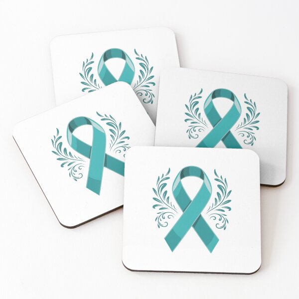 Item preview, Ovarian Cancer Awareness Ribbon Teal Carcinoma Gynecology designed and sold by EllenJast.
