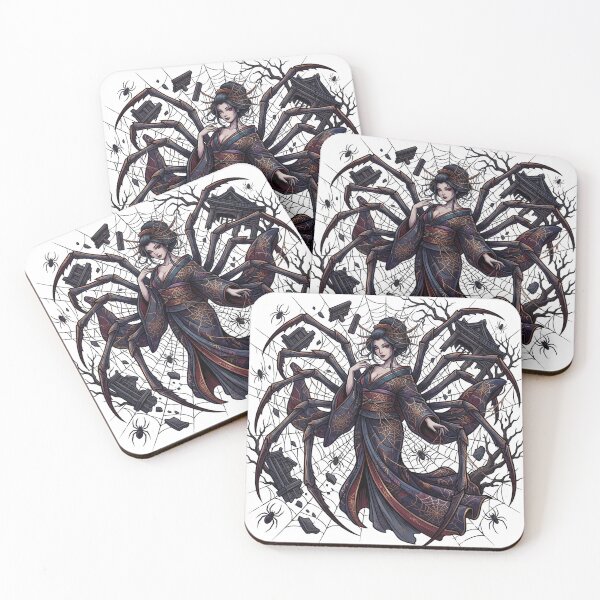 Item preview, Jorogumo Japanese Spider Yokai - Dark Fantasy Gothic Geisha Art designed and sold by UltimateJapan.