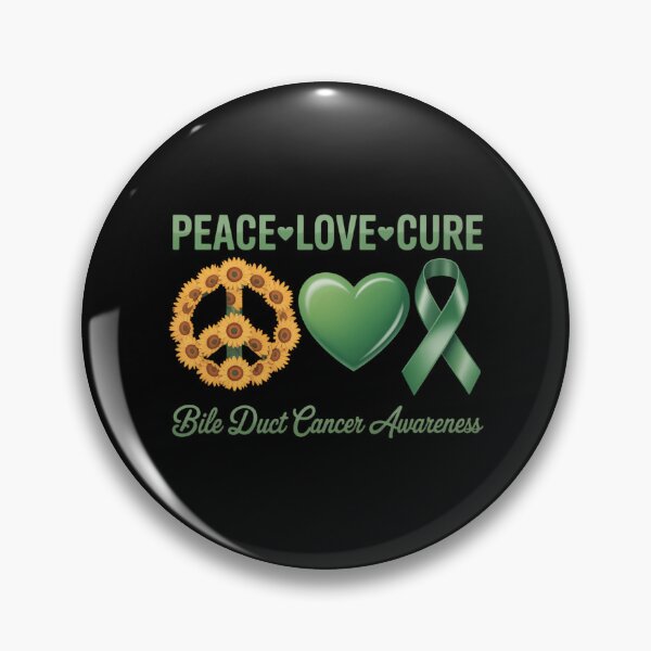 Item preview, Peace Love Cure Sunflower Bile Duct Cancer Awareness Warrior designed and sold by EllenJast.