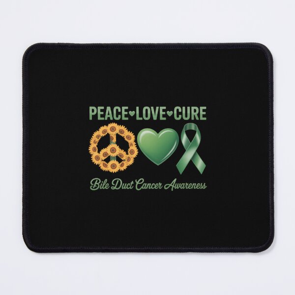 Item preview, Peace Love Cure Sunflower Bile Duct Cancer Awareness Warrior designed and sold by EllenJast.