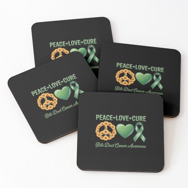 Item preview, Peace Love Cure Sunflower Bile Duct Cancer Awareness Warrior designed and sold by EllenJast.