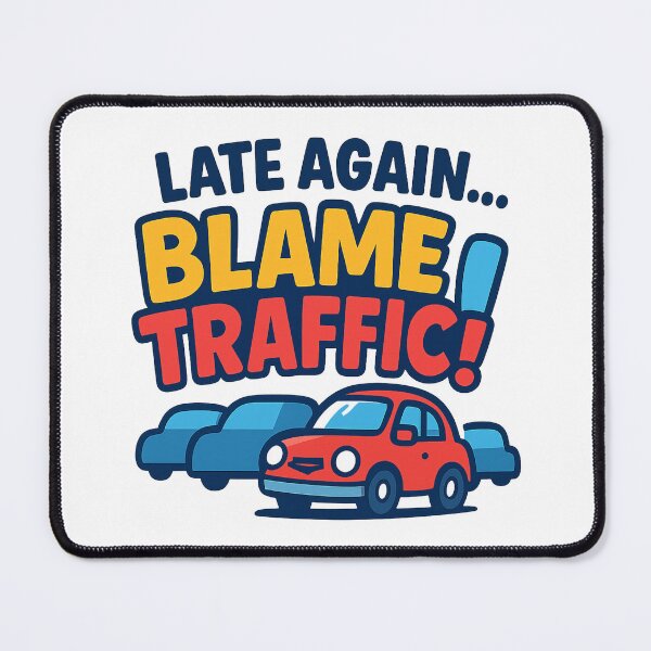 Item preview, Late Again Blame Traffic Funny Design designed and sold by OwnYourMood.