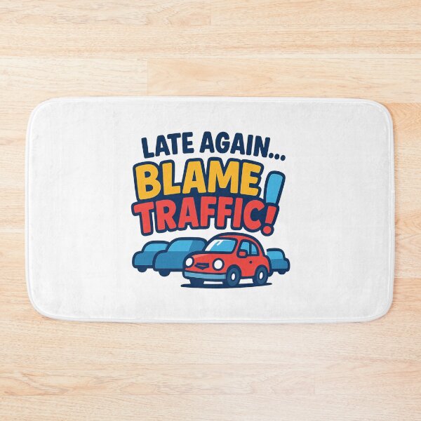 Item preview, Late Again Blame Traffic Funny Design designed and sold by OwnYourMood.