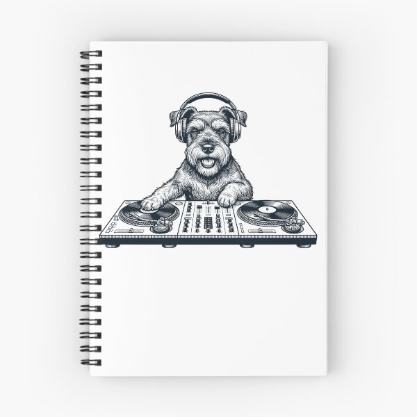 Item preview, Vintage Retro Miniature Schnauzer DJ Dog Mom Dad Music Lover designed and sold by TerryConnells.