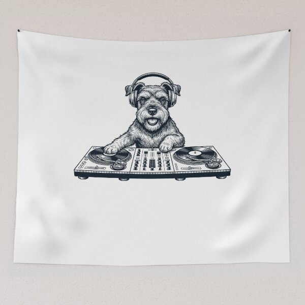 Item preview, Vintage Retro Miniature Schnauzer DJ Dog Mom Dad Music Lover designed and sold by TerryConnells.