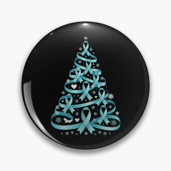 Item preview, ovarian cancer awareness Christmas tree teal ribbon designed and sold by EllenJast.