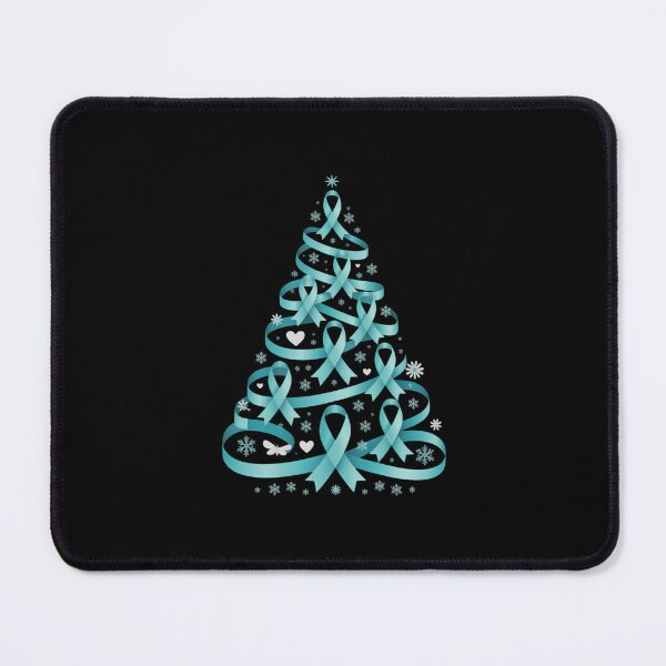Item preview, ovarian cancer awareness Christmas tree teal ribbon designed and sold by EllenJast.