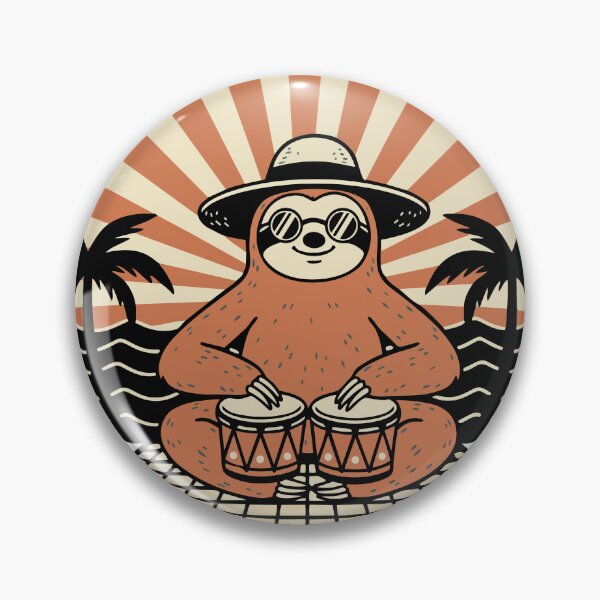 Item preview, Lazy Sloth Bongo Slow Groove Beat Vibes designed and sold by PixelStudioBe.