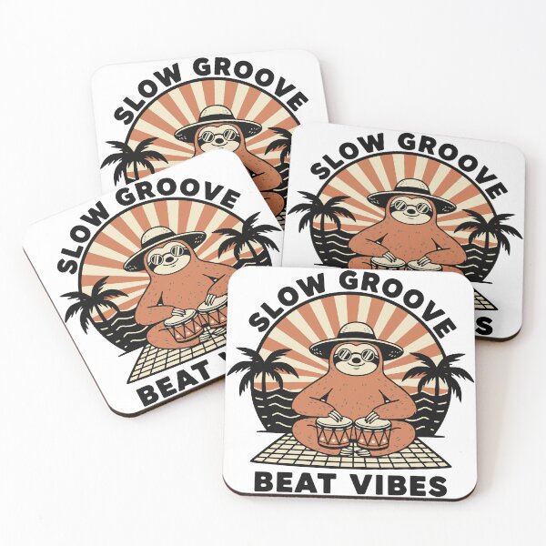Item preview, Lazy Sloth Bongo Slow Groove Beat Vibes designed and sold by PixelStudioBe.
