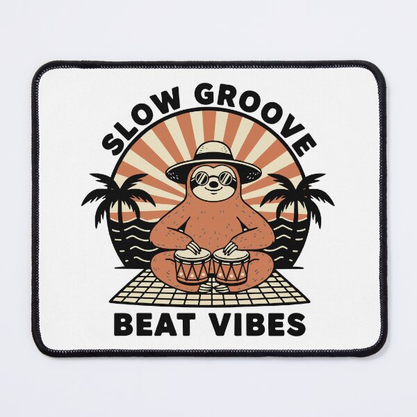 Item preview, Lazy Sloth Bongo Slow Groove Beat Vibes designed and sold by PixelStudioBe.