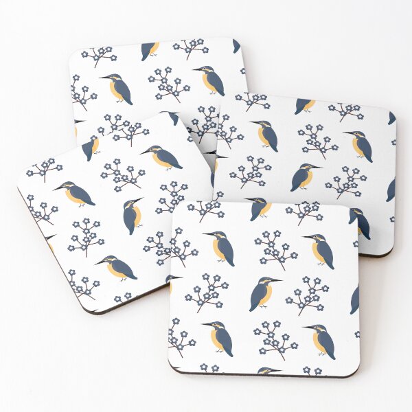 Item preview, Kingfishers on white designed and sold by reneesillus.