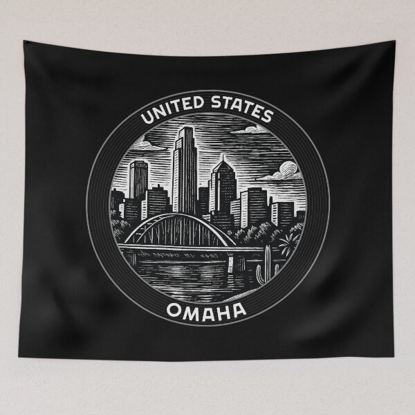 Item preview, Omaha USA Linocut Style  designed and sold by Thistle-TShop.