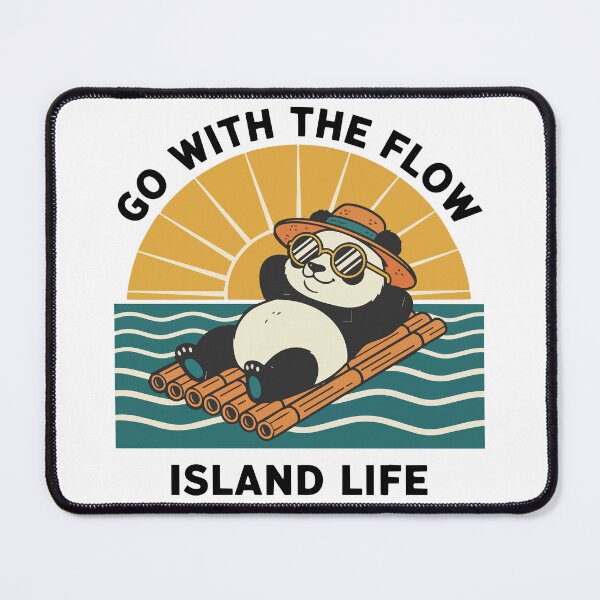 Item preview, Panda Go With The Flow Island Life Zen designed and sold by PixelStudioBe.