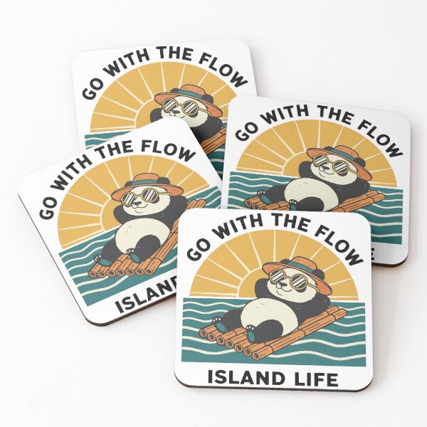 Item preview, Panda Go With The Flow Island Life Zen designed and sold by PixelStudioBe.