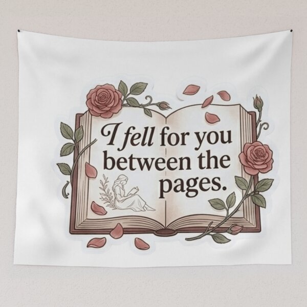 Item preview, Romantic poster: "I fell in love with you between the pages" designed and sold by ARYAM..