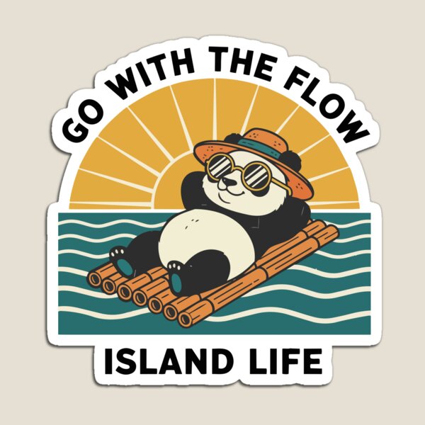 Item preview, Panda Go With The Flow Island Life Zen designed and sold by PixelStudioBe.