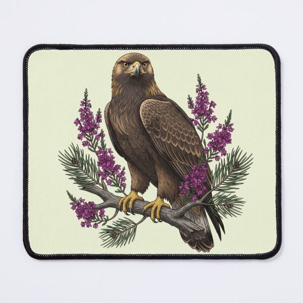 Item preview, Golden Eagle Perched on Branch with Fireweed and Pine designed and sold by BirdsnStuff.
