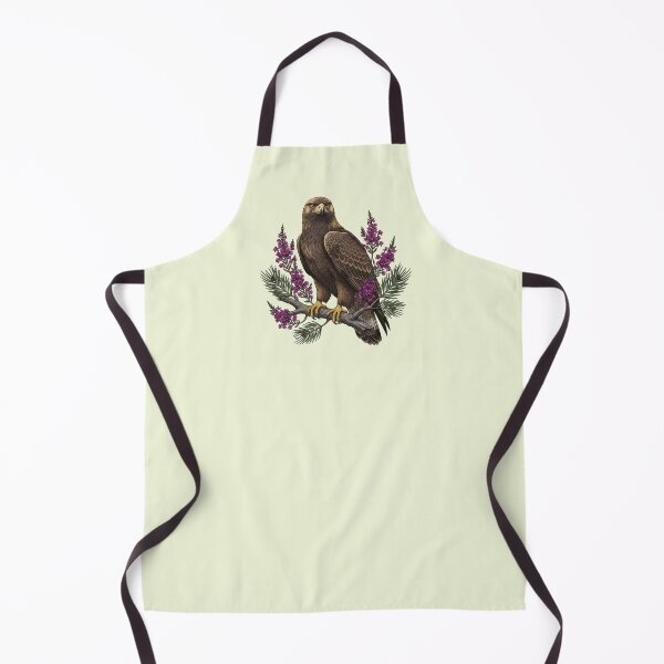 Item preview, Golden Eagle Perched on Branch with Fireweed and Pine designed and sold by BirdsnStuff.