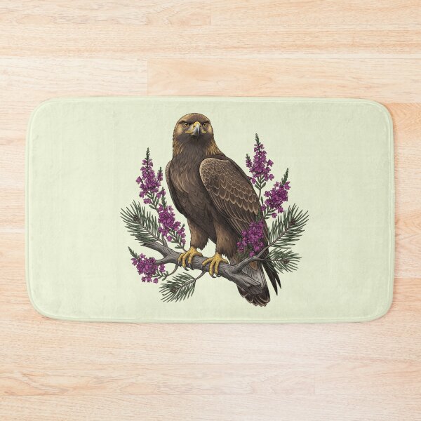 Item preview, Golden Eagle Perched on Branch with Fireweed and Pine designed and sold by BirdsnStuff.