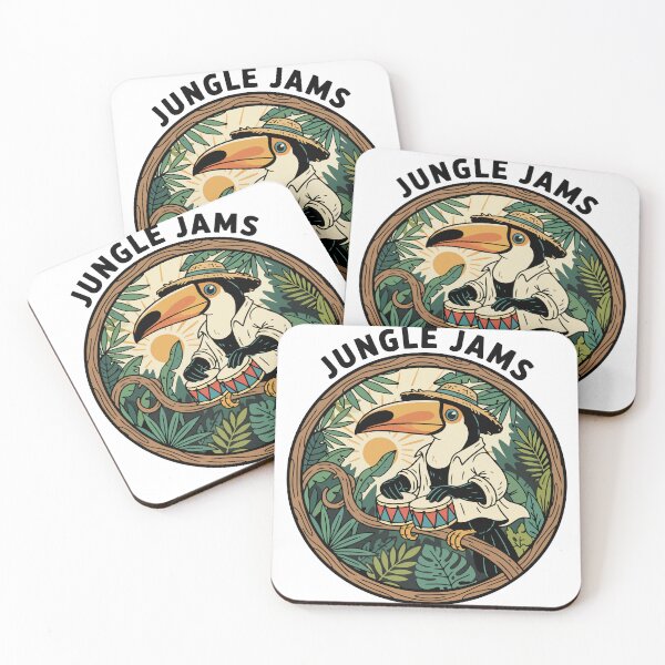 Item preview, Toucan Jungle Jams Bongo Drummer Retro designed and sold by PixelStudioBe.