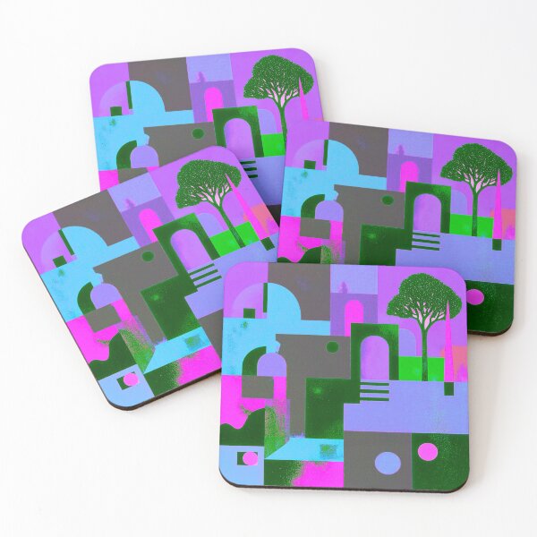 Item preview, Geometric Floral Landscape / Abstract Architectural Nature designed and sold by joycrysstudio.