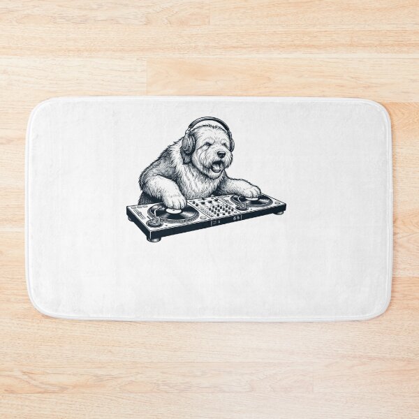 Item preview, Vintage Retro Old English Sheepdog DJ Dog Mom Dad Music Lover designed and sold by TerryConnells.