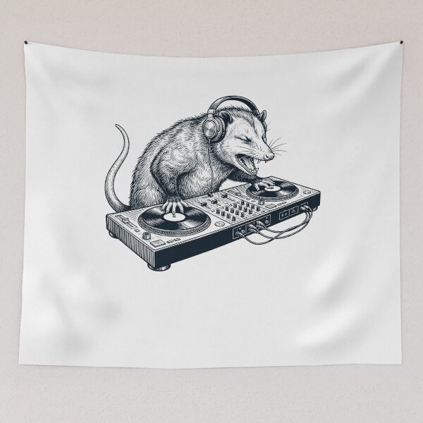 Item preview, Vintage Retro Opossum DJ Animal Music Lover designed and sold by TerryConnells.