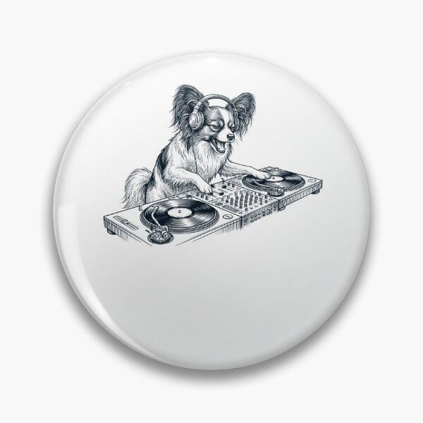 Item preview, Vintage Retro Papillon DJ Dog Mom Dad Music Lover designed and sold by TerryConnells.