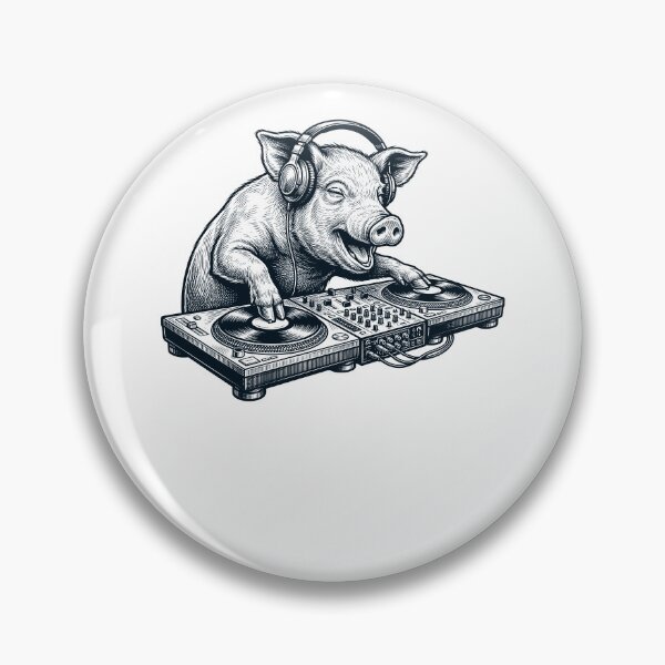 Item preview, Vintage Retro Pig DJ Animal Music Lover designed and sold by TerryConnells.