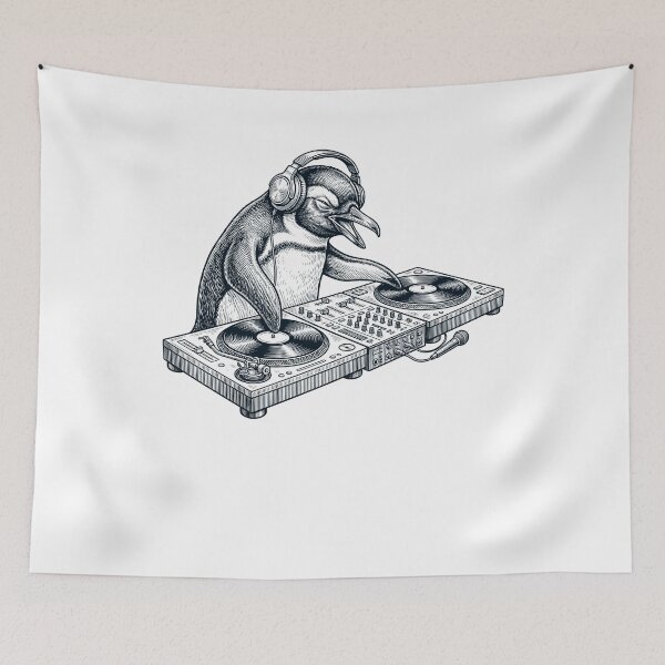 Item preview, Vintage Retro Penguin DJ Animal Music Lover designed and sold by TerryConnells.