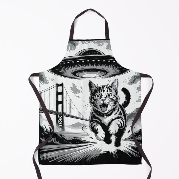 Item preview, Cat San Francisco UFO Golden Gate Bridge designed and sold by FableMind.