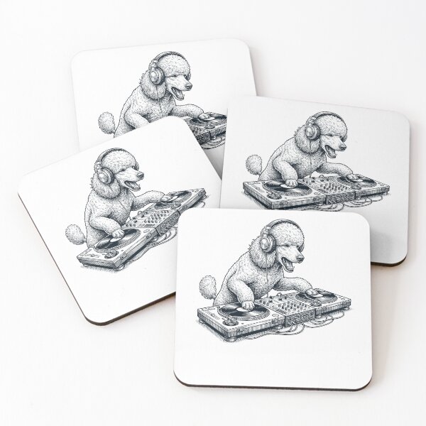 Item preview, Vintage Retro Poodle DJ Dog Mom Dad Music Lover designed and sold by TerryConnells.
