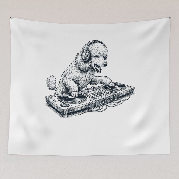 Item preview, Vintage Retro Poodle DJ Dog Mom Dad Music Lover designed and sold by TerryConnells.