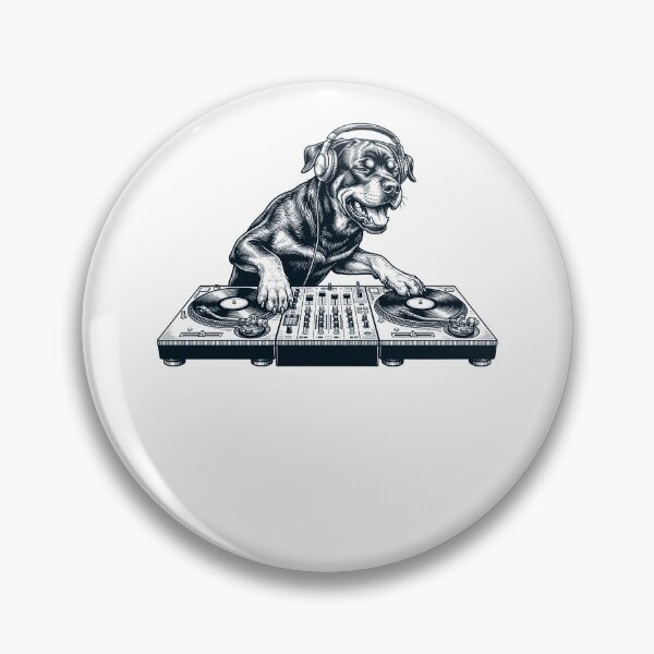 Artikelvorschau, Vintage Retro Rottweiler DJ Hundemama Papa Musikliebhaber entworfen und verkauft von TerryConnells.