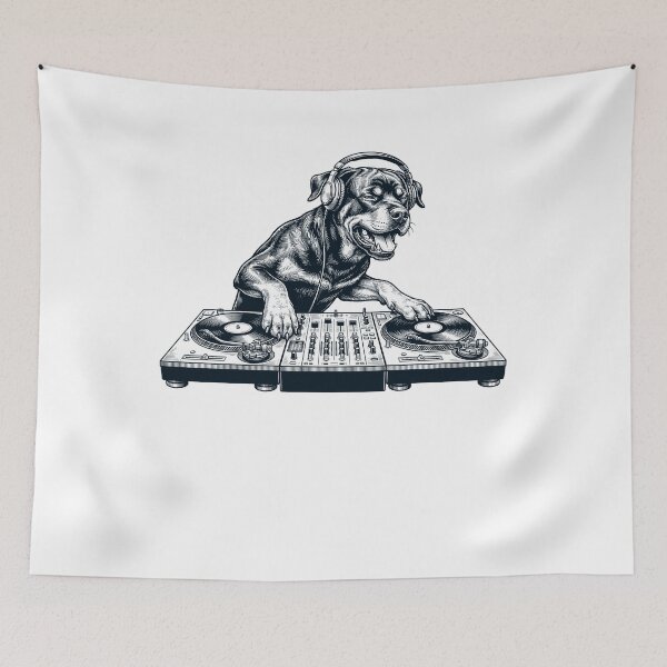Item preview, Vintage Retro Rottweiler DJ Dog Mom Dad Music Lover designed and sold by TerryConnells.