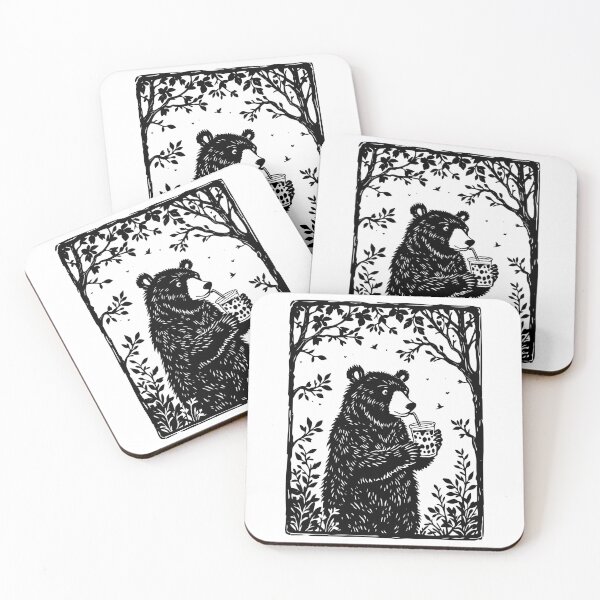 Item preview, Bear Drinking Boba Tea designed and sold by YV Designs & Stuff.