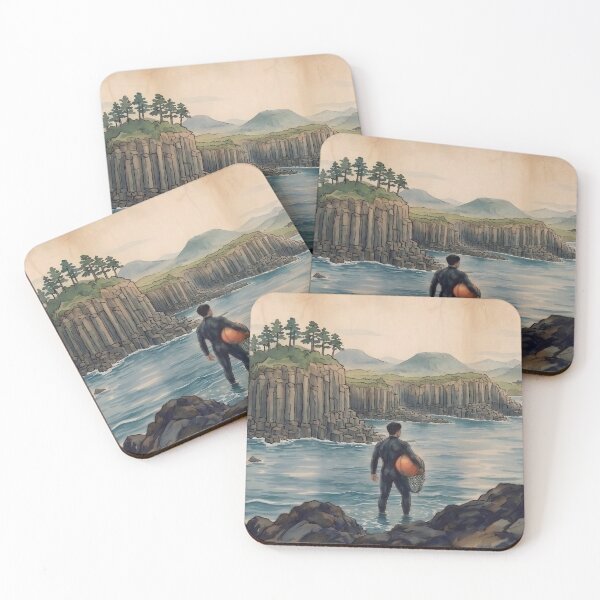 Item preview, The Columnar Jointing of Jeju: Vintage Watercolor of Haenam  designed and sold by KOREA-HAENAM.