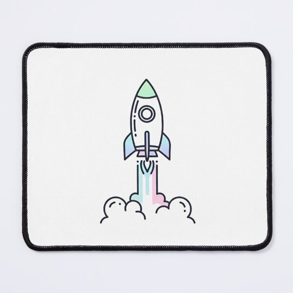 Item preview, A rocket ship soaring through a starry night sky with a trail of flames designed and sold by VerizalShop.