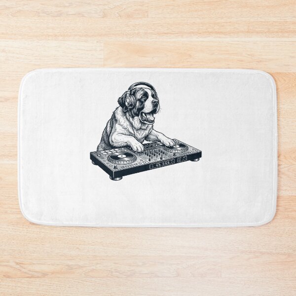 Item preview, Vintage Retro Saint Bernard DJ Dog Mom Dad Music Lover designed and sold by TerryConnells.