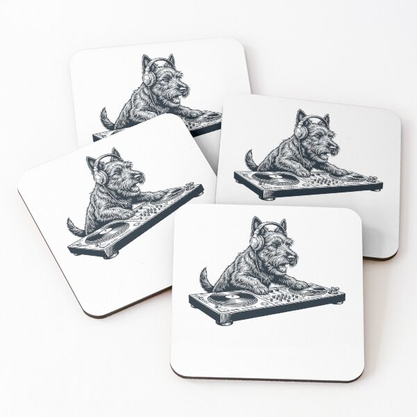 Item preview, Vintage Retro Scottish Terrier DJ Dog Mom Dad Music Lover designed and sold by TerryConnells.
