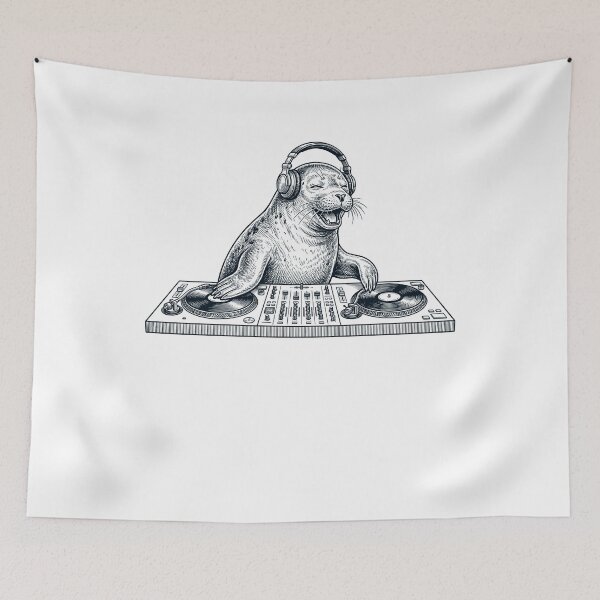 Item preview, Vintage Retro Seal DJ Animal Music Lover designed and sold by TerryConnells.