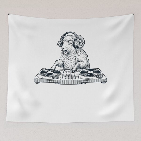 Item preview, Vintage Retro Sheep DJ Animal Music Lover designed and sold by TerryConnells.